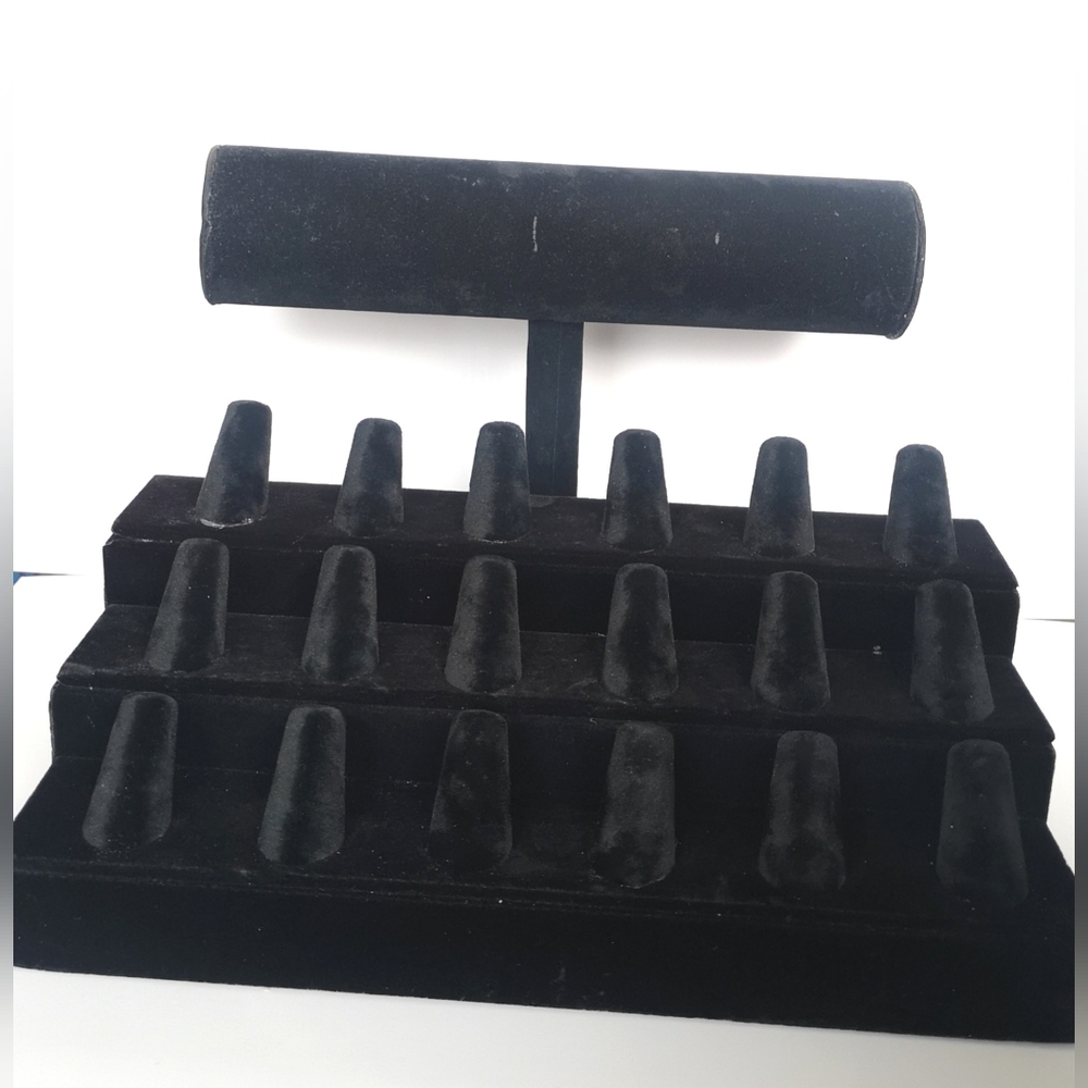 ❤️Ring Display & Bracelet Bangle Stand Black Velvet